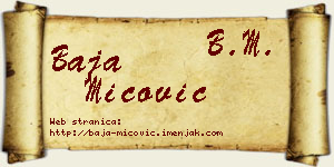 Baja Mićović vizit kartica